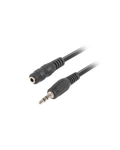 CABLE LANBERG ESTEREO JACK 3.5 MM MACHO A JACK 3.5 MM HEMBRA NEGRO 1.5 M