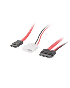 CABLE MOLEX LANBERG 2 PIN MACHO Y SATA 7PIN H/SATA SLIMLINE 13 PINES HEMBRA 35CM