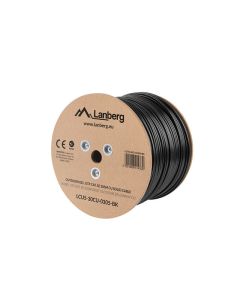BOBINA CAT.5E LANBERG UTP RJ45 SOLIDO COBRE FLUKE TESTED AWG24 EXT 305M GRIS