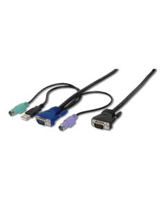 CABLE KVM DIGITUS VGA 2XPS/2 USB HDDB15/M 2 x MiniDIN6/M 1,8M
