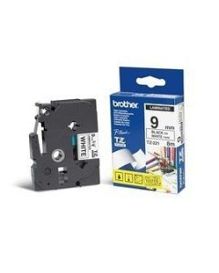 CINTA LAMINADA BROTHER TZE221 BLANCO NEGRO 9MM