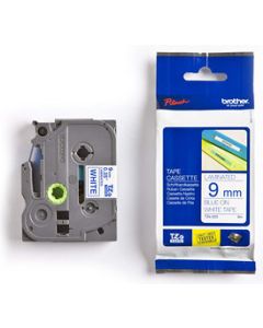 CINTA LAMINADA BROTHER TZE223 BLANCO AZUL 9MM