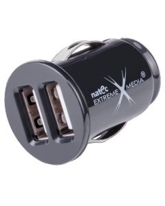 CARGADOR COCHE NATEC MINI 2XUSB 2.1A 12 24V NEGRO