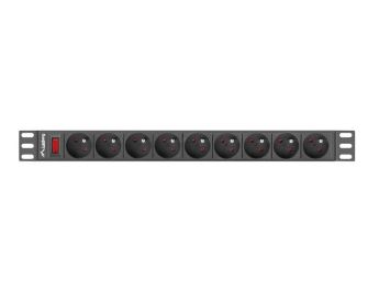 REGLETA LANBERG 1U 16A RACK 19 9X SOCKET NEGRO 3M