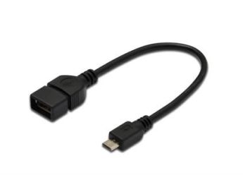 CABLE DIGITUS ADAPTADOR USB 2.0 OTG tipo micro B - A M/H 0,2m sw