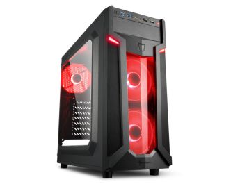 CAJA SHARKOON VG6-W ATX 2XUSB3.0 SIN FUENTE RED
