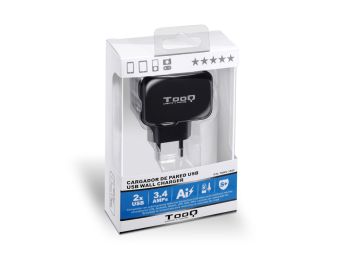 CARGADOR PARED USB TQWC-1S02 2xUSB 3.4 A(TOTAL) AI-TECH NEGRO