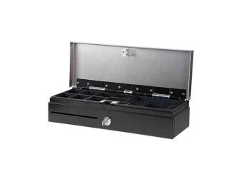 CAJON PORTAMONEDAS POSIFLEX VERTICAL NEGRO 460X170X105 5 BILL/8 MON
